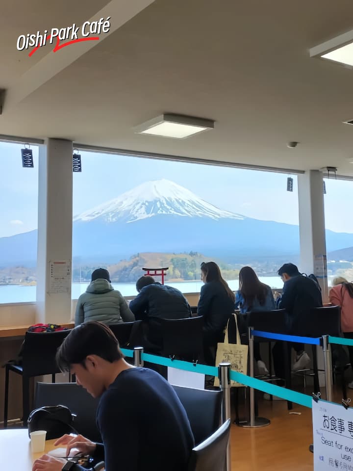 A cafe with a stunning view of Mount Fuji: Oishi Park Cafe