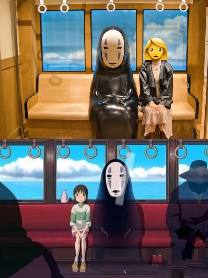 Step into the enchanting train car from Spirited Away and photo with No-Face at Shinsaibashi PARCO