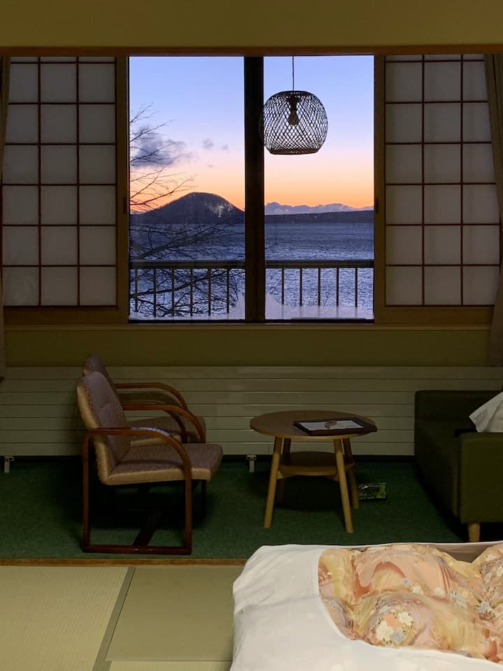 Interior of the Japanese-style room at Marukoma Hot Spring Hotel