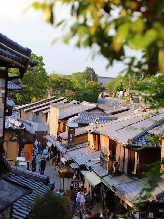 The bustling commercial district of Kawaramachi-dori, filled with shops and people