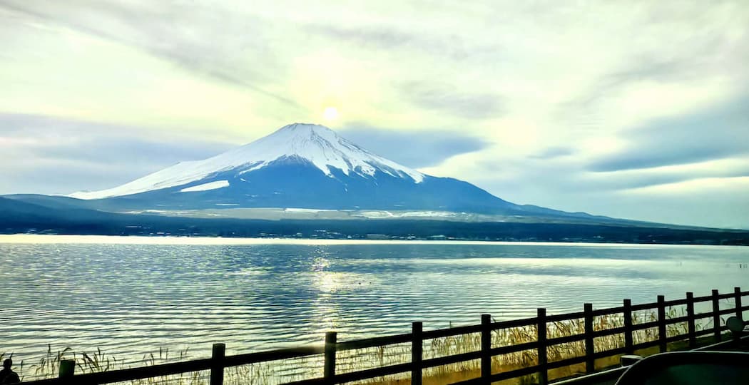 Breathtaking view of Mt. Fuji from Lake Yamanaka