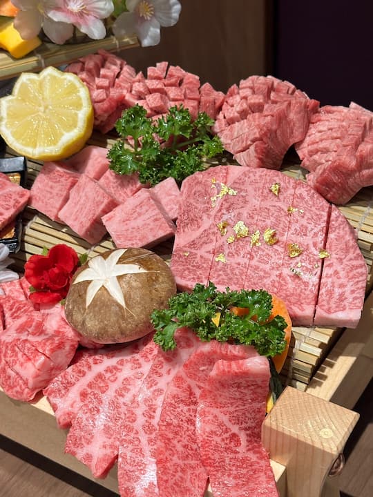 A5 wagyu set meal provided by Japanese BBQ restaurant at the foot of Mount Fuji: Yakiniku Seizaemon Fuji-Q Highland Station