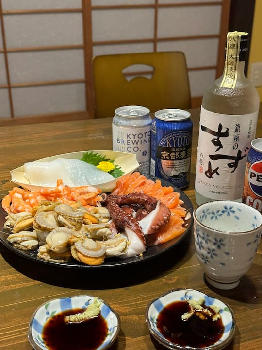 Discounted sashimi platter from LOPIA Kyoto Yodobashi Store restaurant in Kyoto