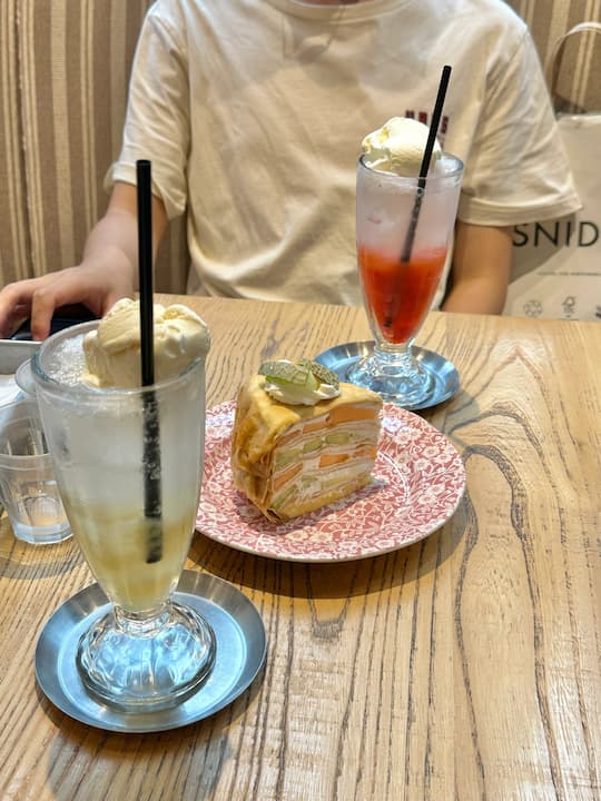 Melon mille-feuille at Afternoon Tea restaurant in Osaka