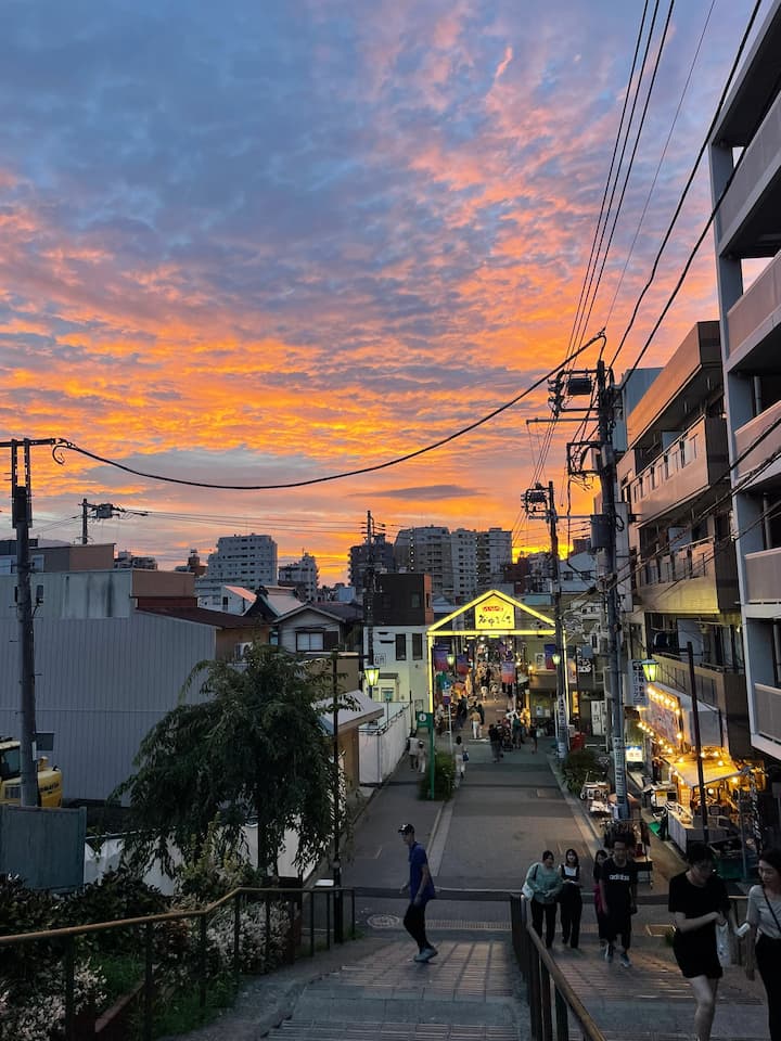 Yanaka Ginza shopping street in Nishinippori, Tokyo, lined with charming snack shops and stores