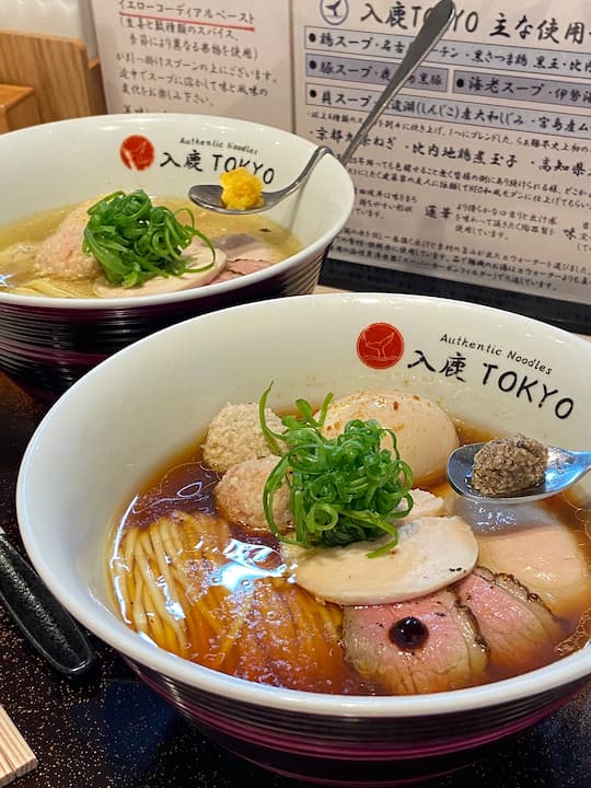 Soy sauce ramen with truffles at Iruca Tokyo Roppongi